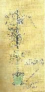 Carl Larsson nejlika i gron blomkruka oil painting on canvas